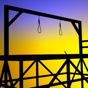 Gallows against a sunset