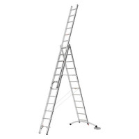 Hymer 3x12 rung Black Line 'Smart Base' Combination Ladder  