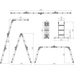 Aluminium Combination Ladder & Platform (4x3)