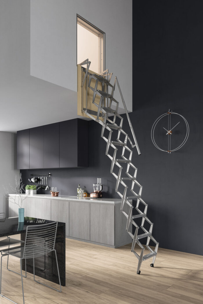 Vertical wall mounted hatch access ladder