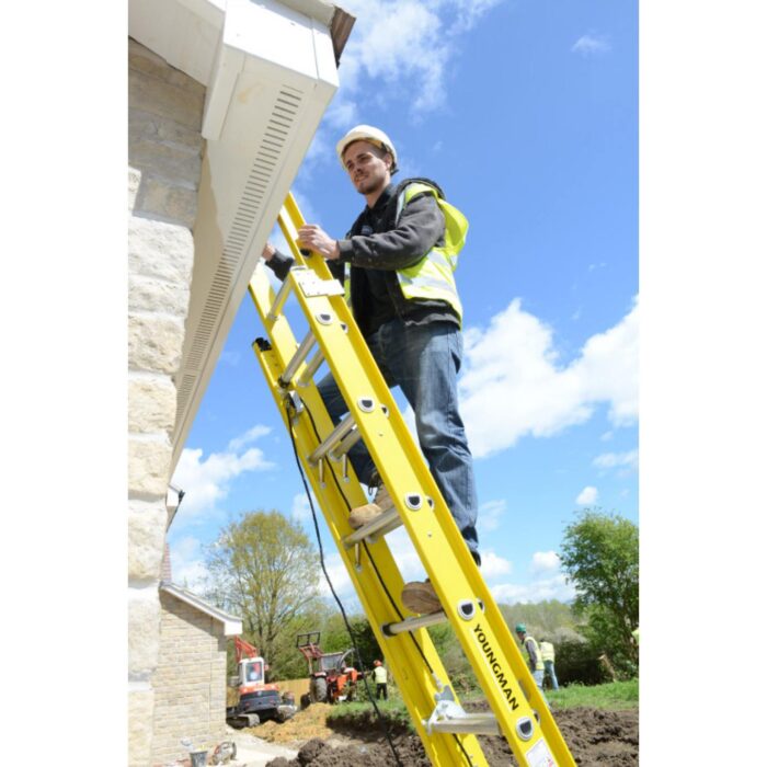 Werner 3.6m  2 Section Rope Operated Fibreglass Ladder