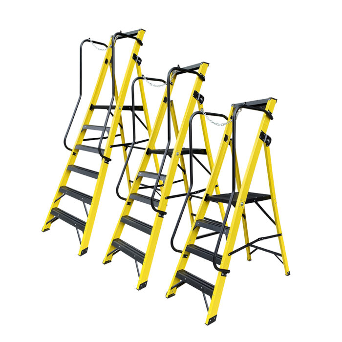 Fibreglass Steps with Handrail (6 Tread) - Image 2
