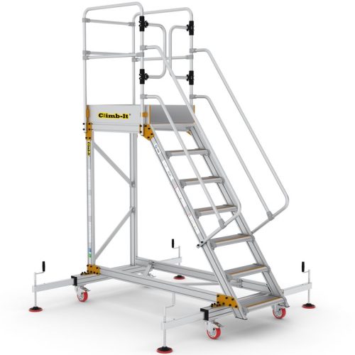 Climb-It Extra Large Platform Safety Step With Adjustable Stabilisers - 7 Tread