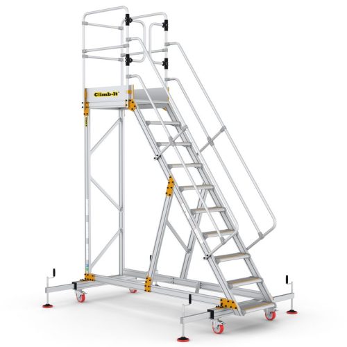 Climb-It Extra Large Platform Safety Step With Adjustable Stabilisers - 10 Tread