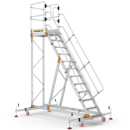 Climb-It Extra Large Platform Safety Step With Adjustable Stabilisers - 12 Tread