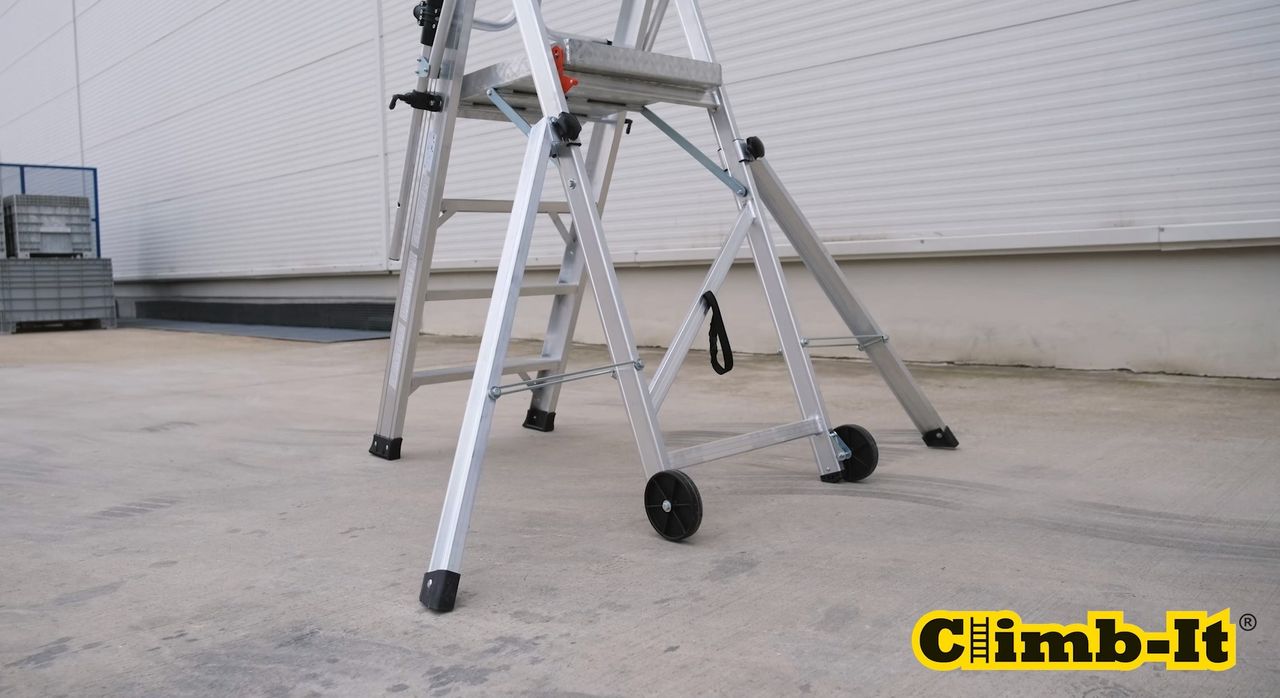 Climb-It Large Platform Folding Step With Safety Gates - 8 Tread - Image 4