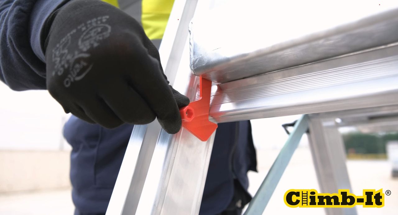 Climb-It Large Platform Folding Step With Safety Gates - 8 Tread - Image 6