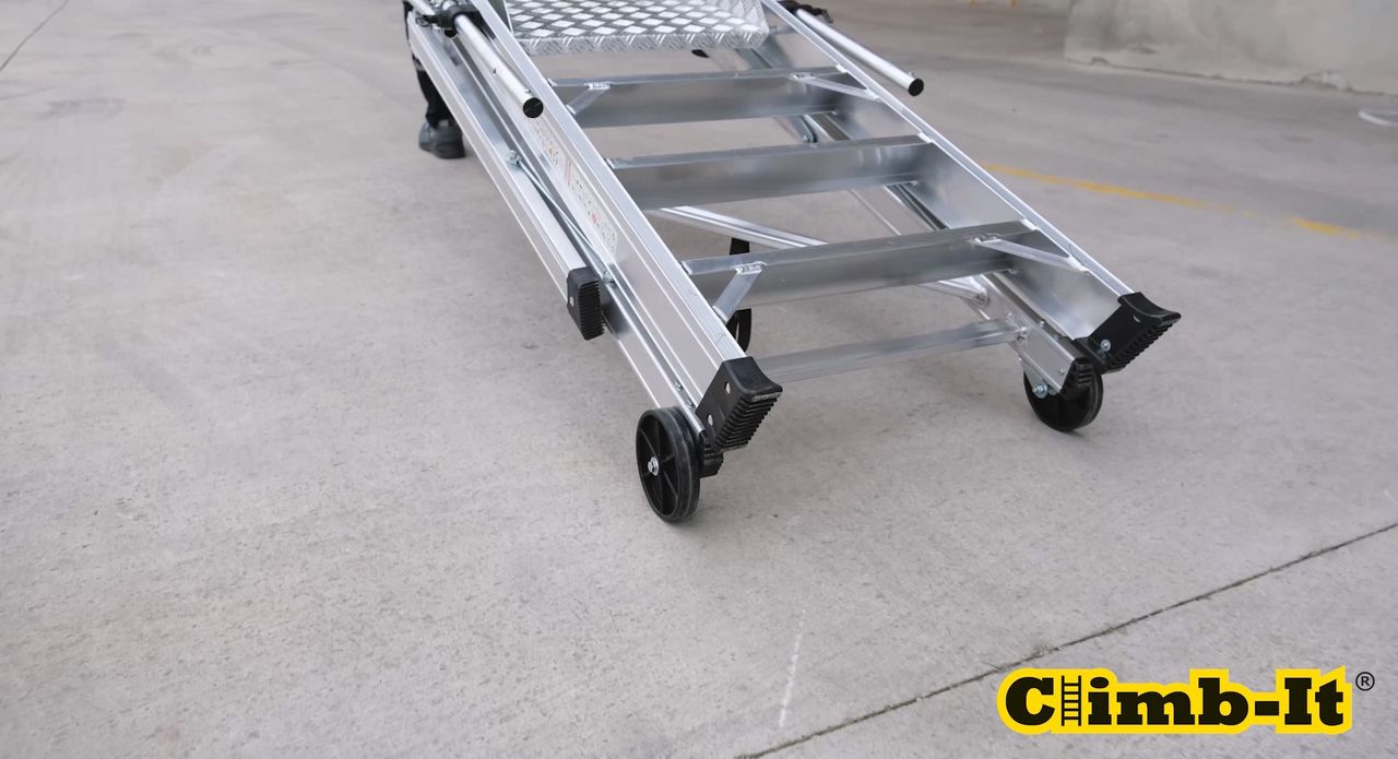 Climb-It Large Platform Folding Step With Safety Gates - 8 Tread - Image 9