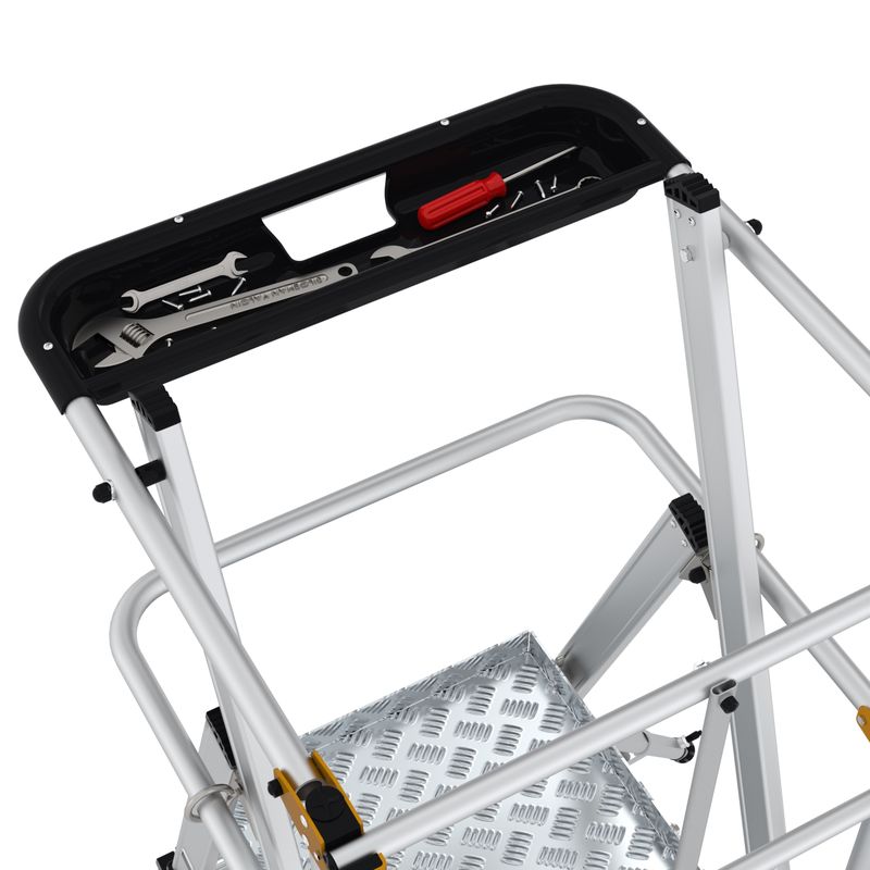 Climb-It Large Platform Folding Step With Safety Gates - 8 Tread - Image 10