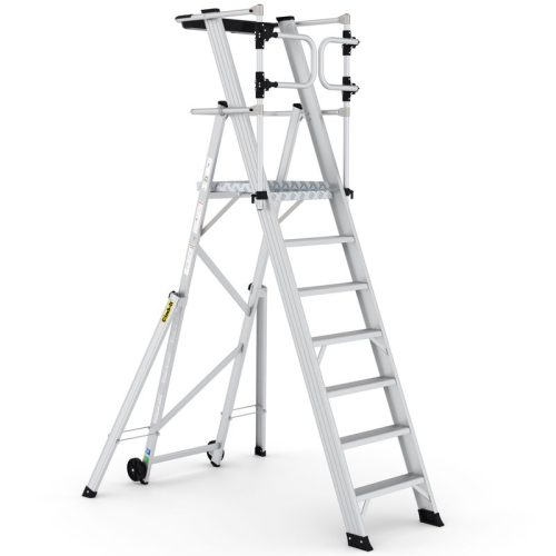 Climb-It Large Platform Folding Step With Safety Gates - 6 Tread
