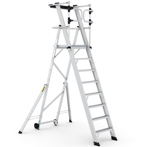 Climb-It Large Platform Folding Step With Safety Gates - 7 Tread