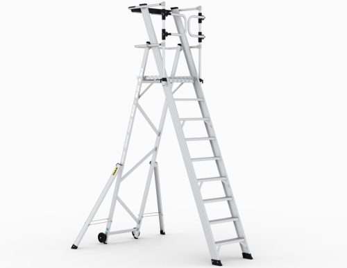 Climb-It Large Platform Folding Step With Safety Gates - 8 Tread