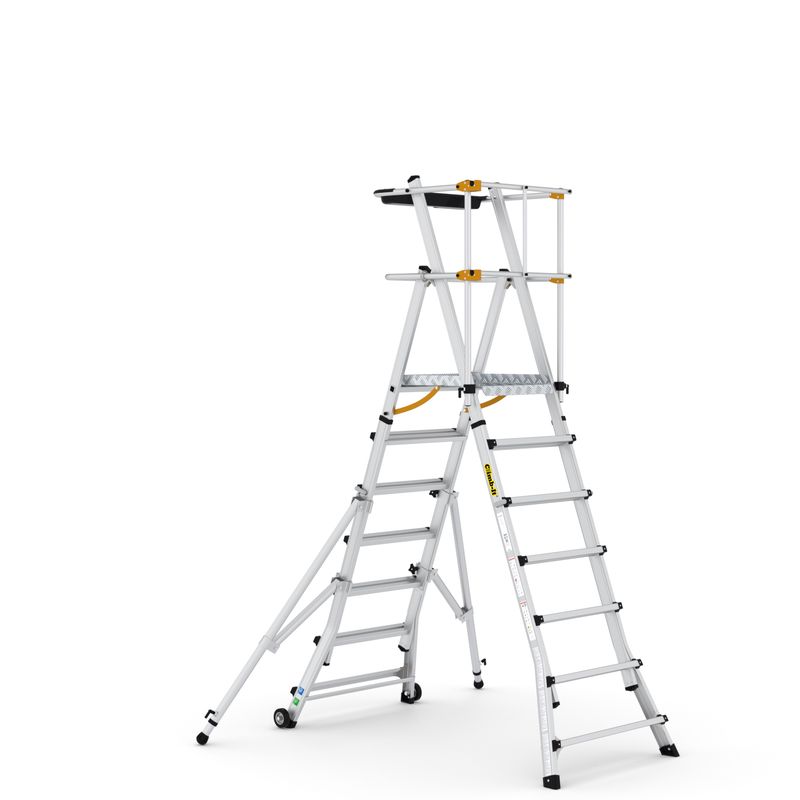 Climb-It Folding Telescopic Platform - 7+3 Tread - Image 3