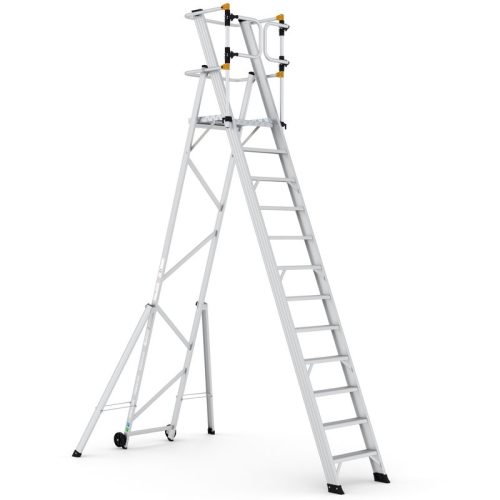 Climb-It Large Platform Folding Step With Safety Gates - 12 Tread