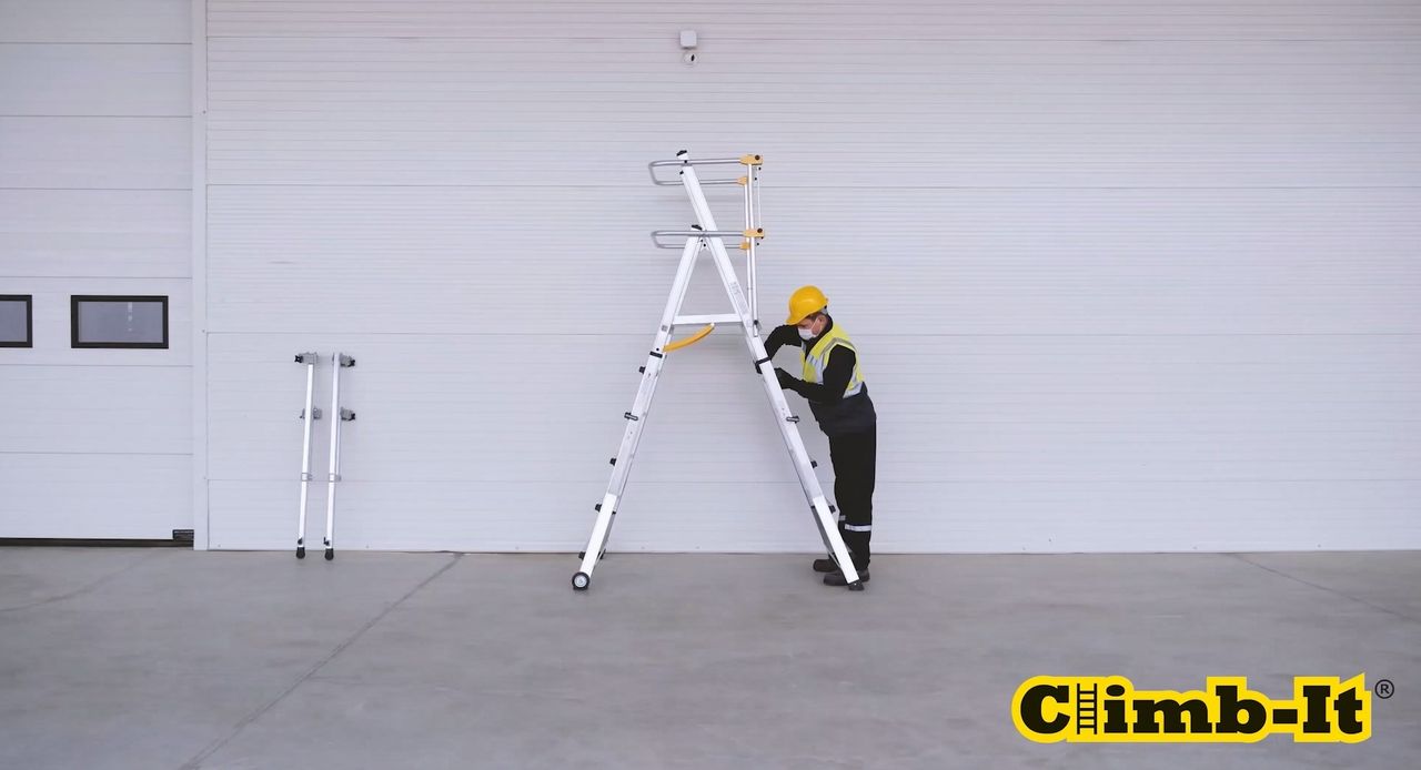 Climb-It Folding Telescopic Platform - 7+3 Tread - Image 6