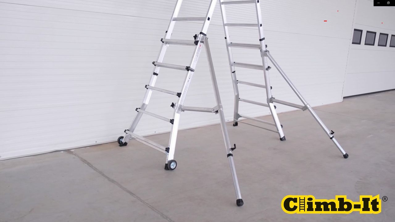Climb-It Folding Telescopic Platform - 7+3 Tread - Image 7