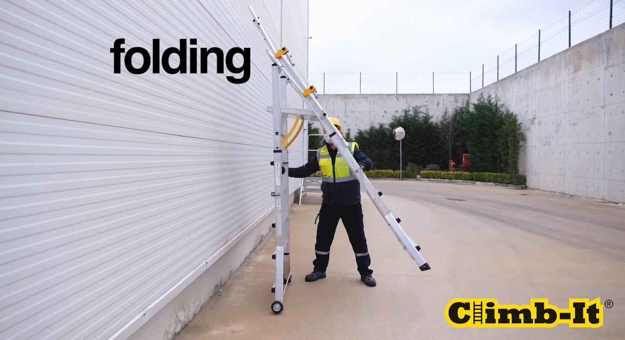 Climb-It Folding Telescopic Platform - 7+3 Tread - Image 9