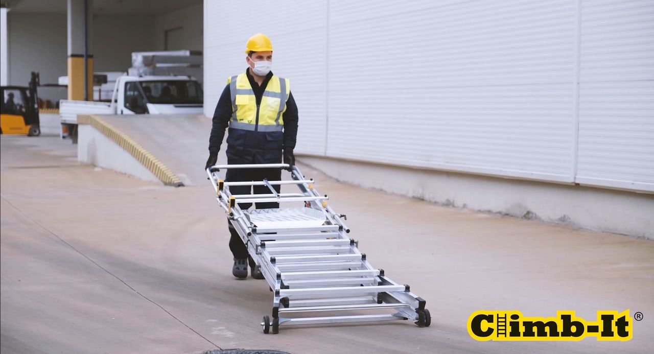 Climb-It Folding Telescopic Platform - 7+3 Tread - Image 10